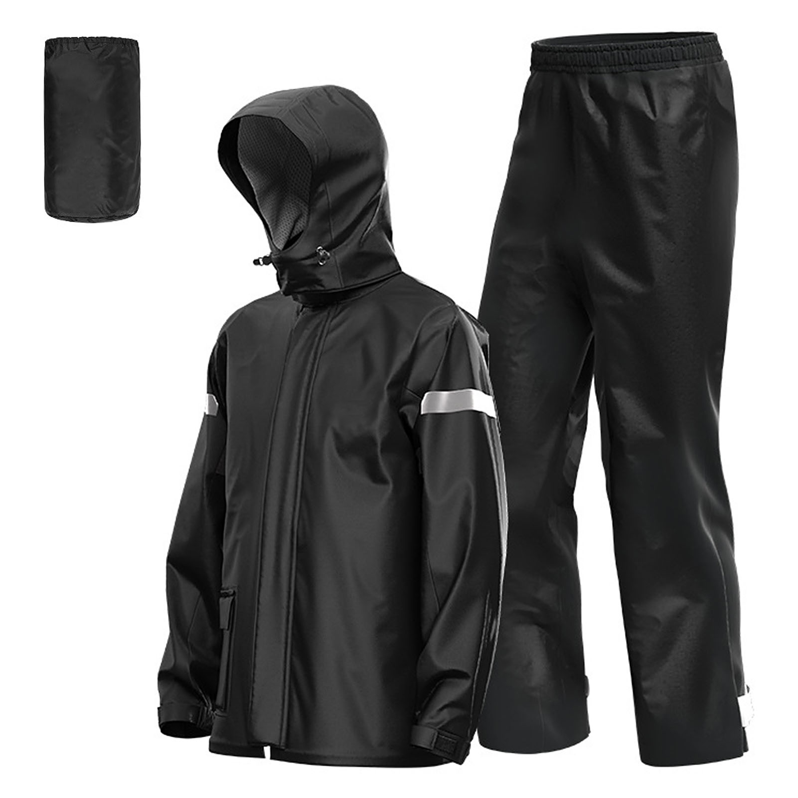 Motorcycle Gear Full Set - 男性用バイク用レインスーツ、屋外用反射材付き防水レインジャケットとパンツ、バイク乗車、サイクリング、キャンプ、ハイキング用レインギア