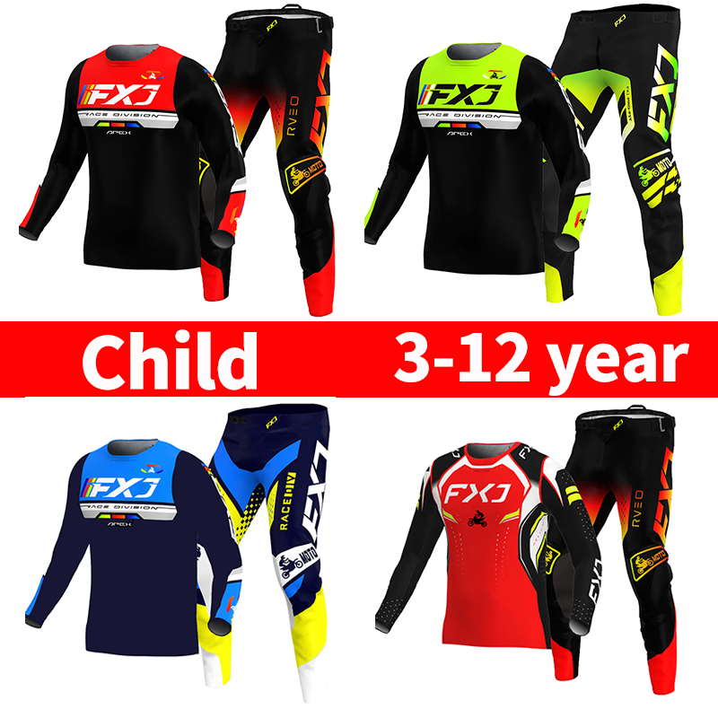 Motorcycle Gear Youth - モトクロス子供用セット オートバイジャージとパンツ キッズ服 ビッグボーイガール ユースMXギアセット カスタムナンバーネーム