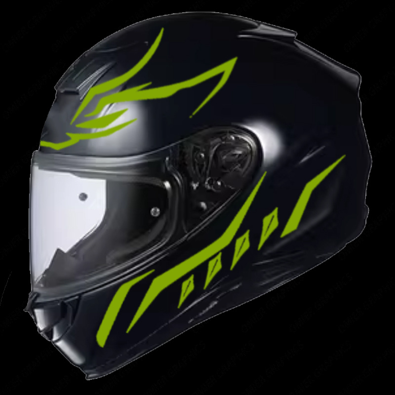 Motorcycle Gear Yellow - 黄色、赤、黒のオートバイ装飾ステッカー、ヘルメットステッカー改造装飾
