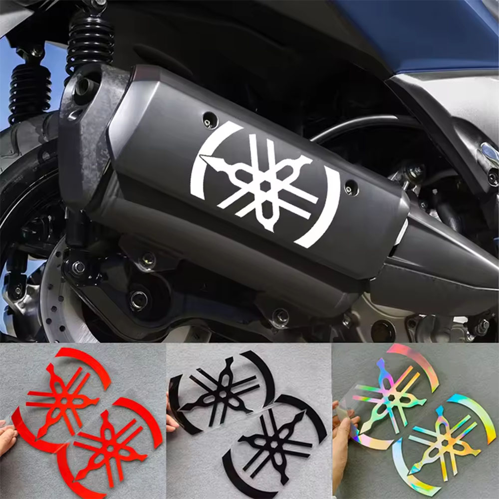 Motorcycle Gear Outlet - 1 セット/2 個レーザー反射ステッカーヤマハオートバイヘルメットテールボックス修正アクセサリー防水装飾デカール