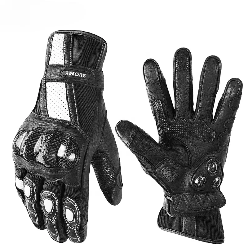 Xs Motorcycle Gear - -Suomy 女性オートバイ手袋革オートバイ乗馬手袋炭素繊維ピンクモトグローブ通気性サイクリングギア XS-XXL