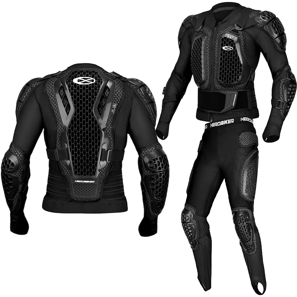 Motorcycle Gear Jacket And Pants - モトクロスアーマーオフロードアンチドロップボディアーマーオートバイ保護具アンチクラッシュ胸部背中保護バイクジャケットパンツ