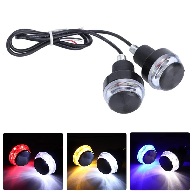 Motorcycle Gear Yellow - オートバイのハンドルバー用LEDウインカーライト,点滅警告灯,黄色,白,赤,ハンドルバー,12v,1個,2個