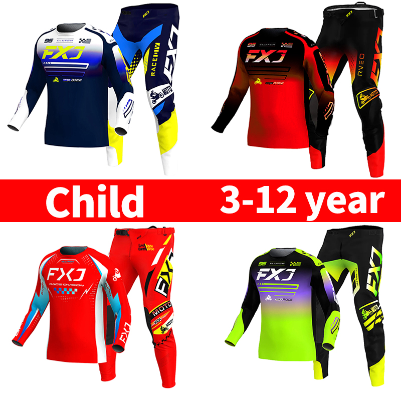 モトクロス子供用セット オートバイジャージとパンツ キッズ服 - Motorcycle Gear Youth のレビューと価格