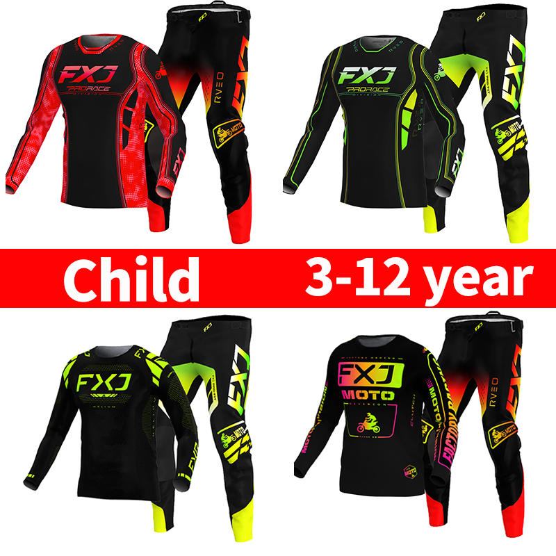 モトクロス子供用セット オートバイジャージとパンツ キッズ服 - Motorcycle Gear Youth のレビューと価格