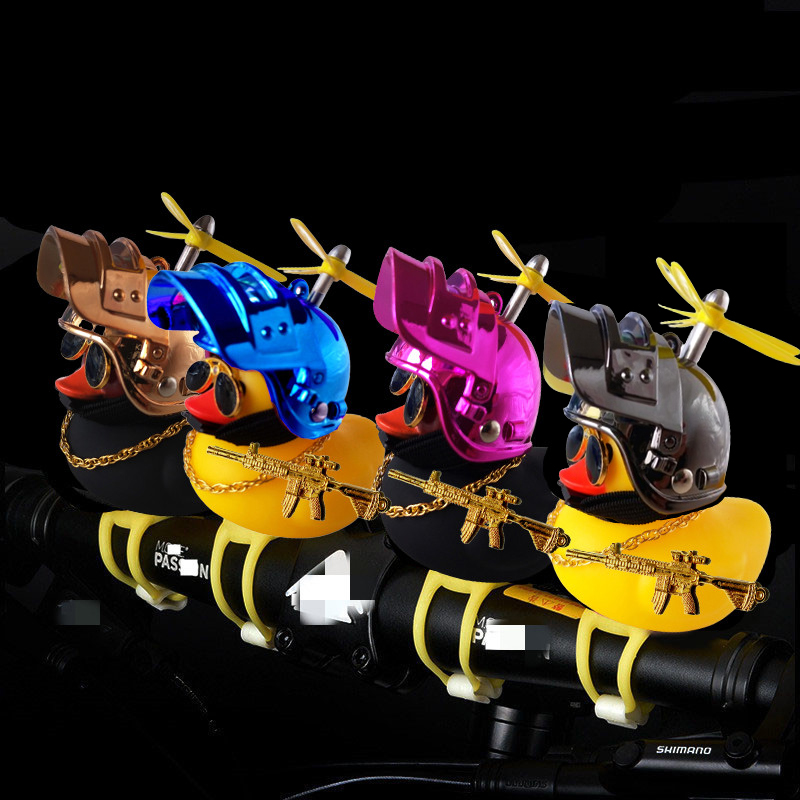 車かわいい小さな黄色いアヒルとヘルメットプロペラ防風波打ちお - Motorcycle Gear Yellow のレビューと価格