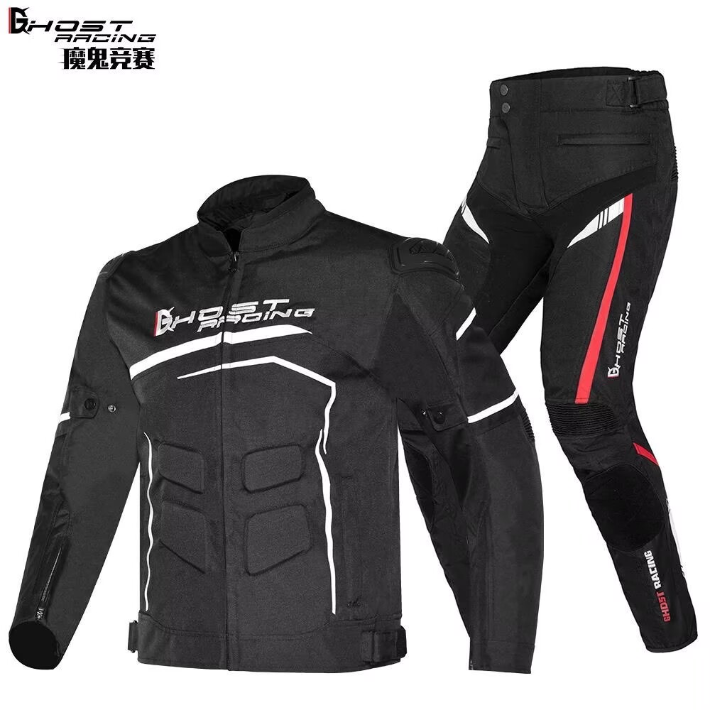 ゴーストレーシング男性オートバイジャケットパンツ M-5XL - Motorcycle Gear Jacket And Pants のレビューと価格