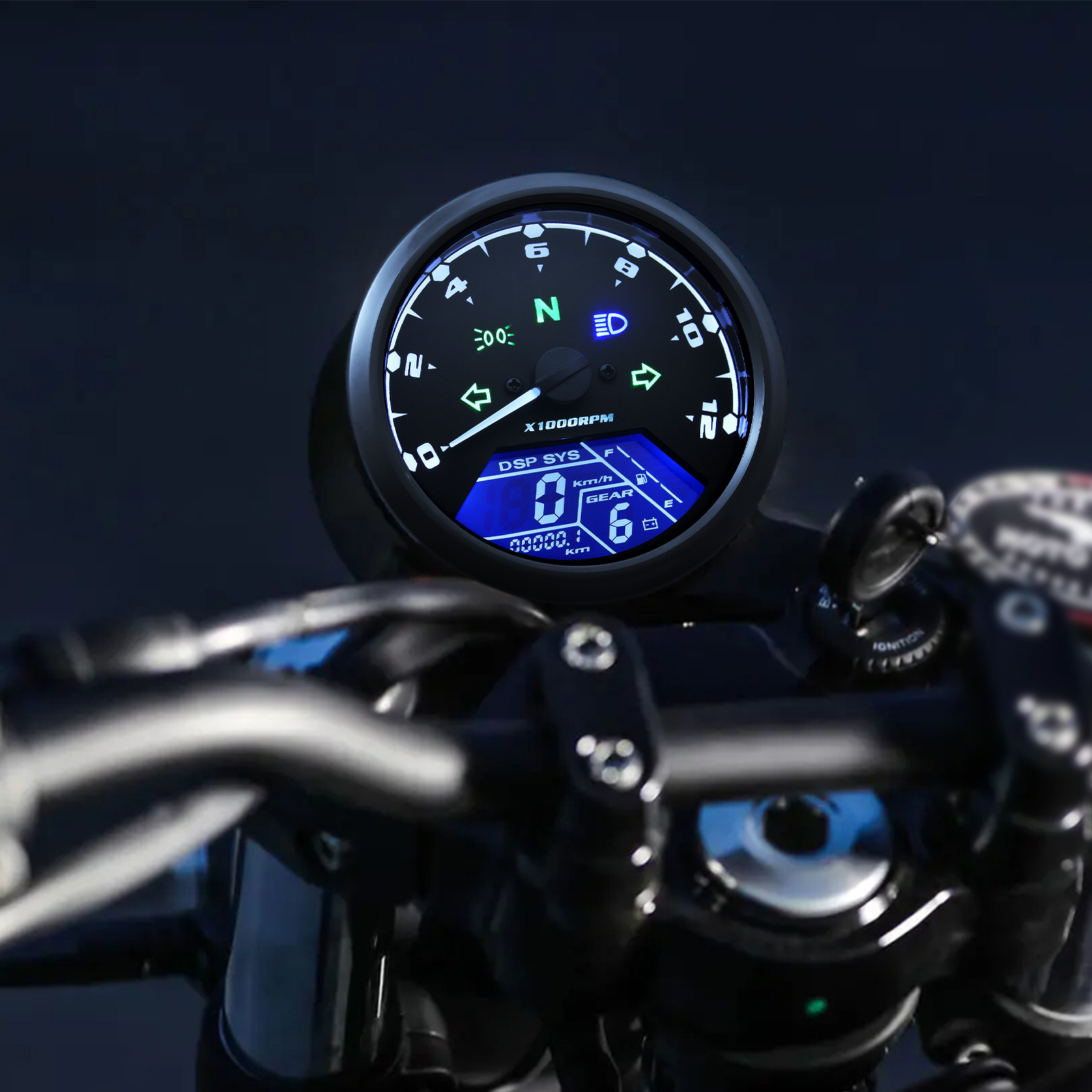 ユニバーサルモーターサイクルスピードメーター,デジタル走行距 - Motorcycle Gear Selector のレビューと価格