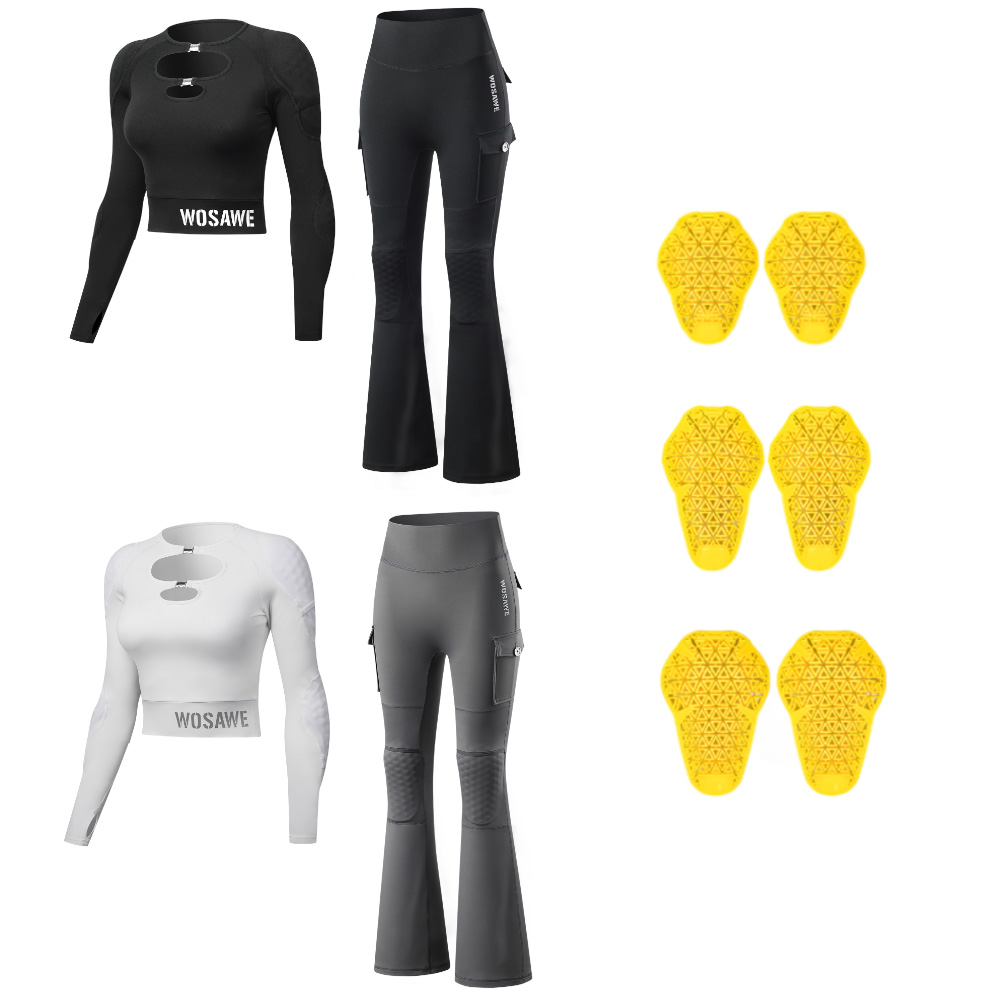WOSAWE 女性用オートバイジャケットとパンツセット、取り - Motorcycle Gear Jacket And Pants のレビューと価格