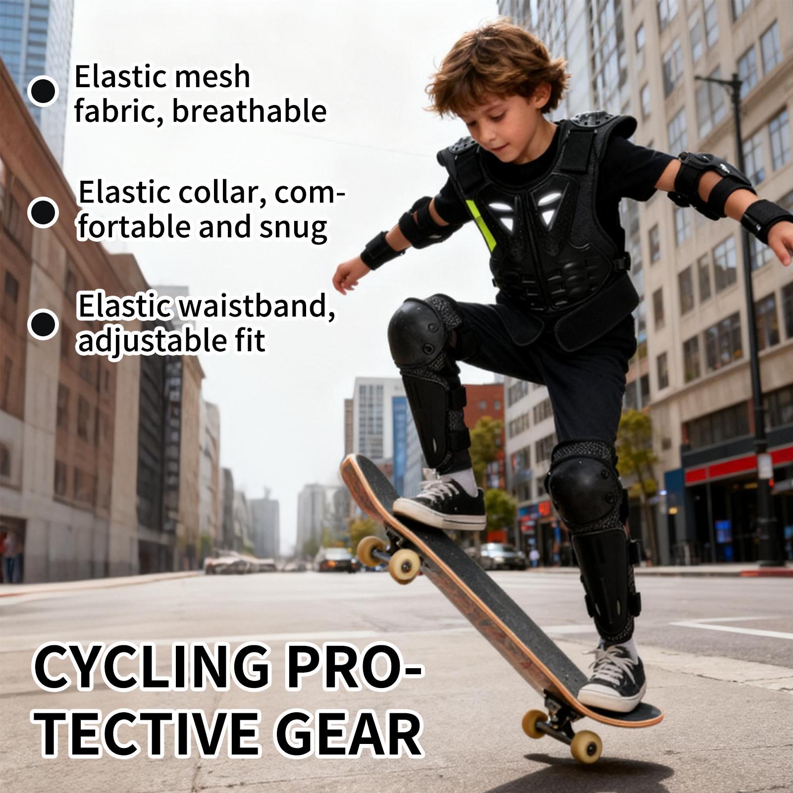 ユースモトクロスギア チェストプロテクター 肘と膝パッド付き - Motorcycle Gear Youth のレビューと価格