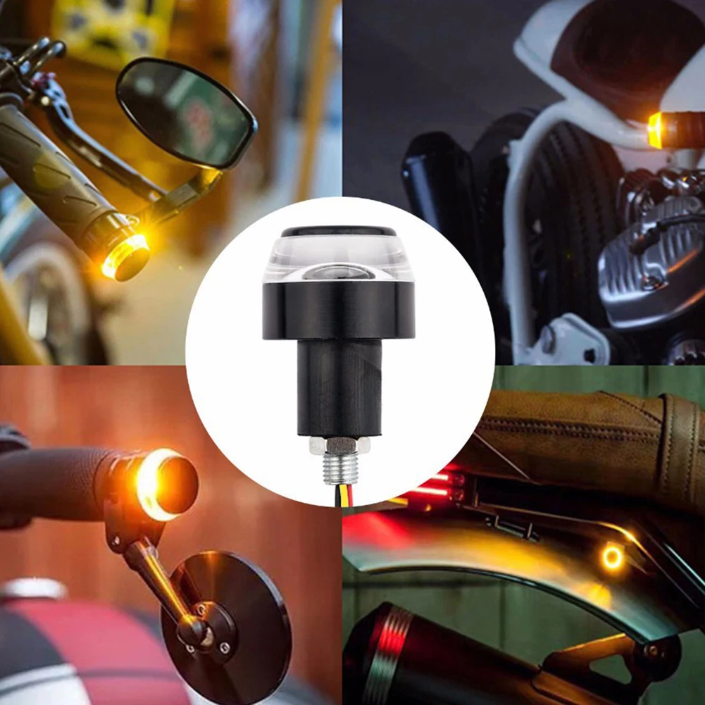 2個 ハンドルグリップバー ブリンカー サイドマーカーランプ - Motorcycle Gear Yellow のレビューと価格