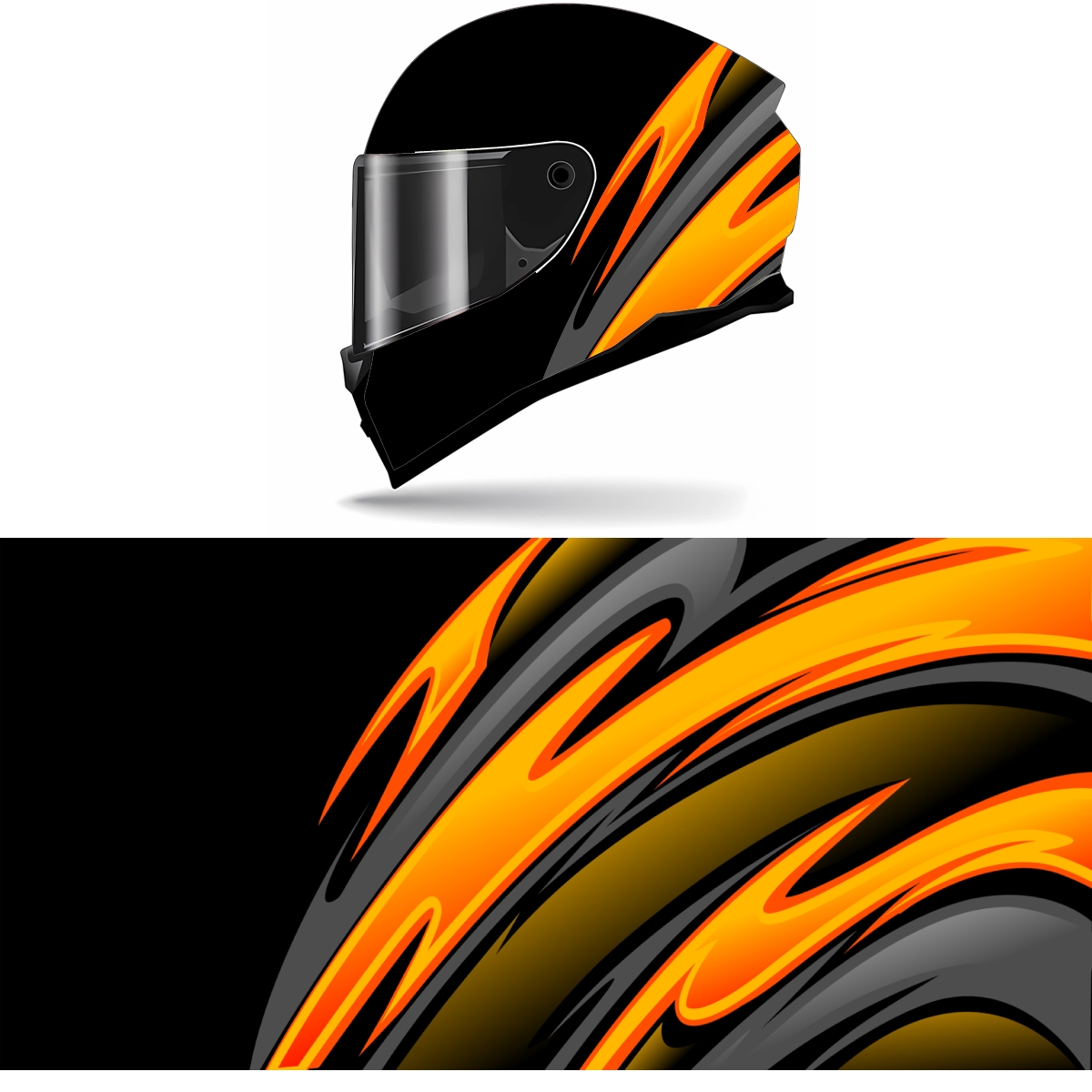 黄色の抽象的な曲線のヘルメットステッカー,ビニールステッカー - Motorcycle Gear Yellow のレビューと価格