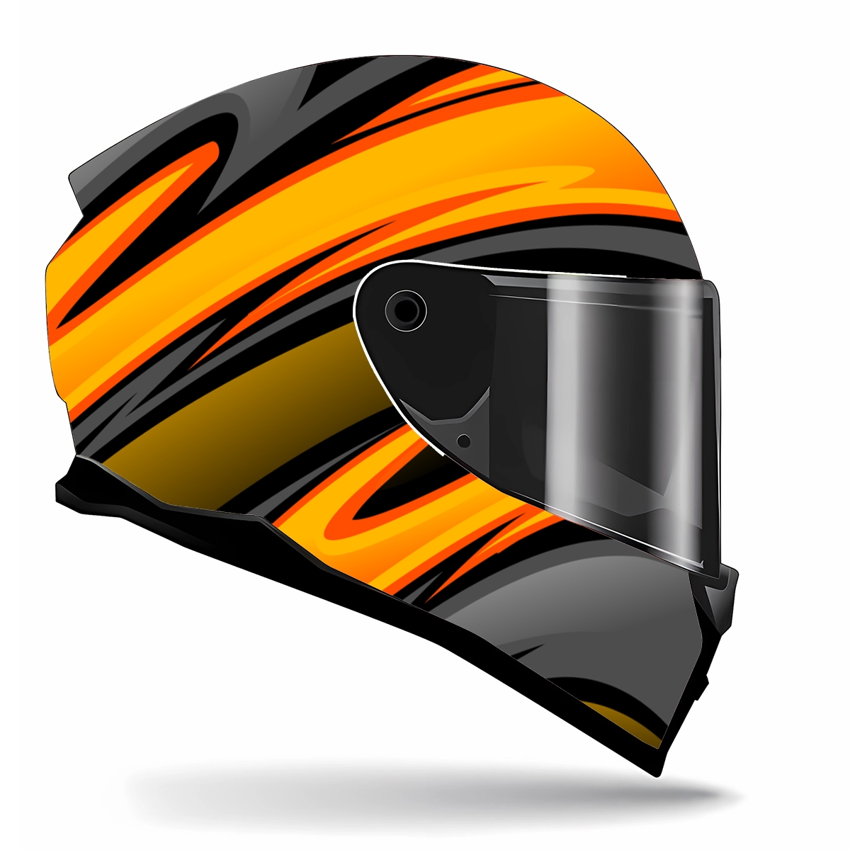 黄色の抽象的な曲線のヘルメットステッカー,ビニールステッカー - Motorcycle Gear Yellow のレビューと価格