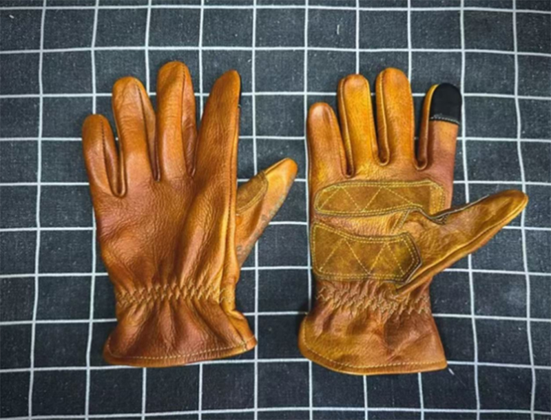 レトロなオートバイの手袋,本革,手作り,フルフィンガー,タッ - Motorcycle Gear Full Set のレビューと価格