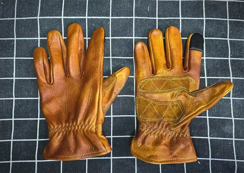 レトロなオートバイの手袋,本革,手作り,フルフィンガー,タッ - Motorcycle Gear Full Set のレビューと価格