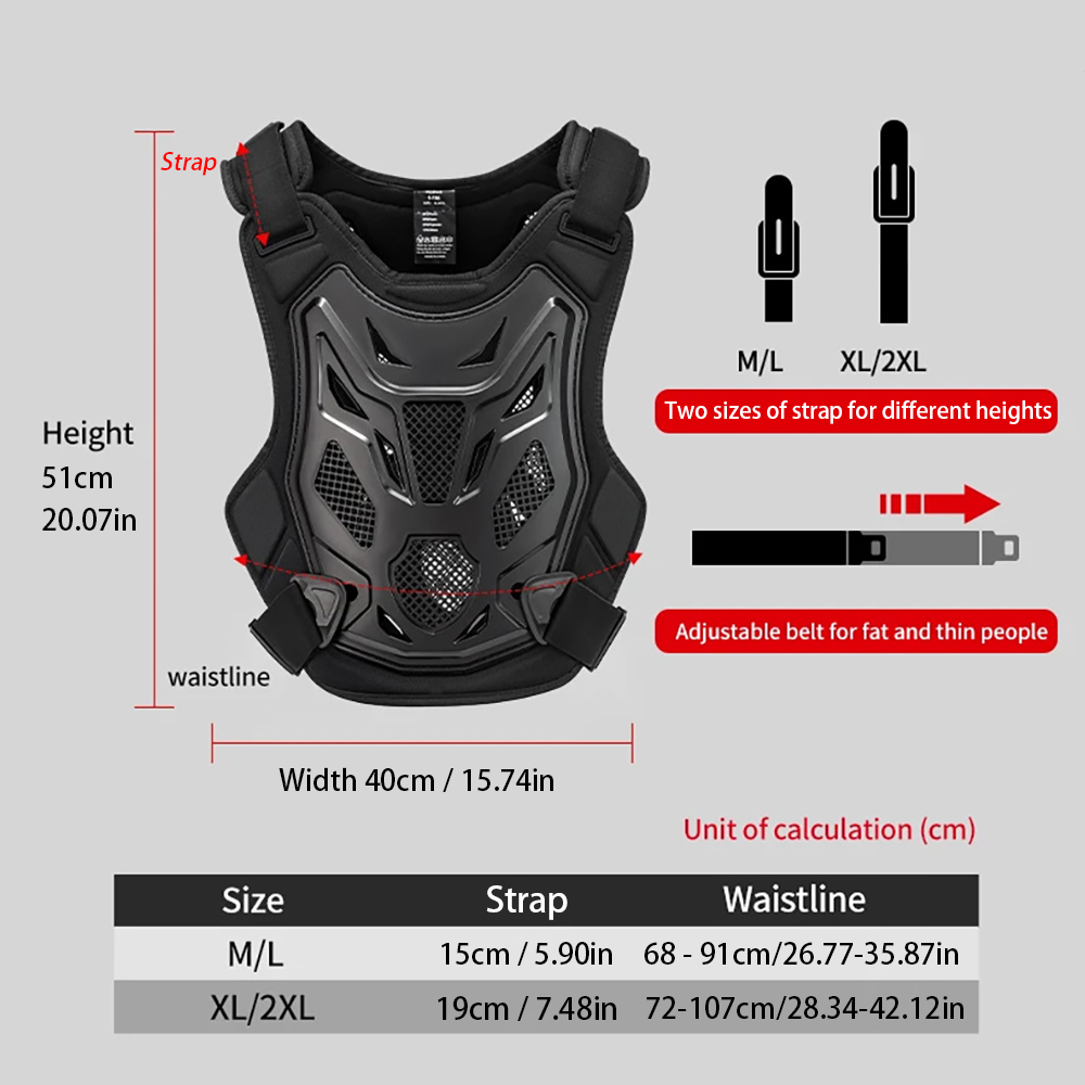 オールシーズンモトクロスアーマーベストオートバイボディ保護  - Xs Motorcycle Gear のレビューと価格