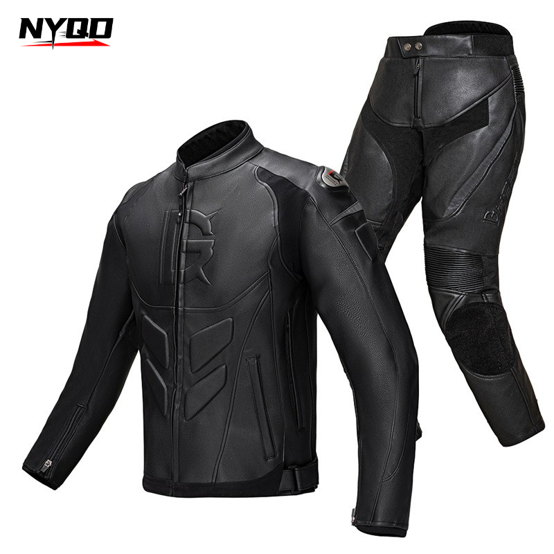 冬用バイクレーシングスーツ、レザージャケットとパンツのセット - Motorcycle Gear Jacket And Pants のレビューと価格