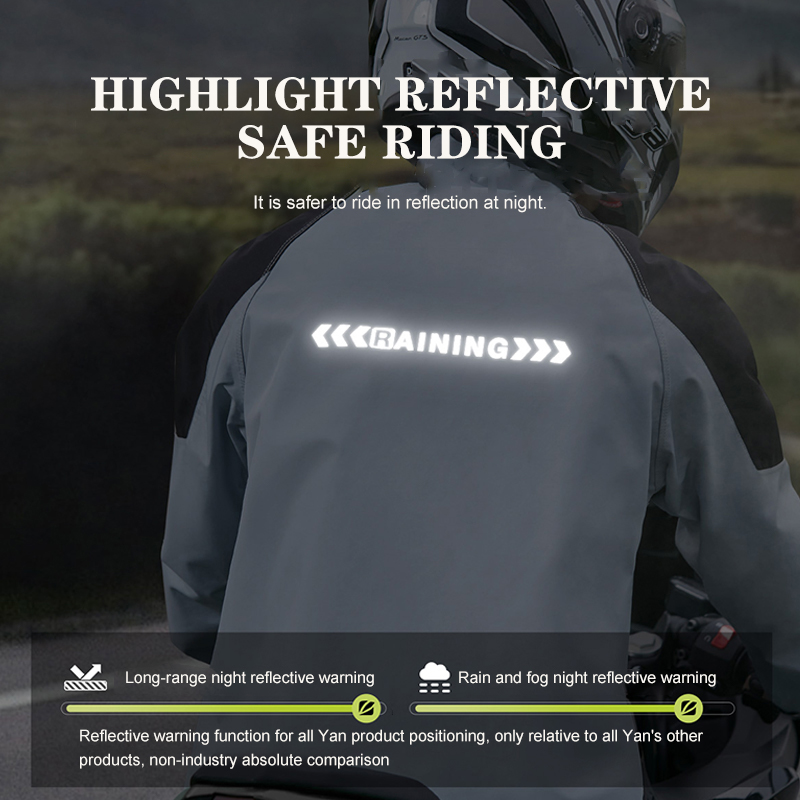 男女兼用反射材付きバイク用レインスーツ、防水透湿レインジャケ - Motorcycle Gear Jacket And Pants のレビューと価格