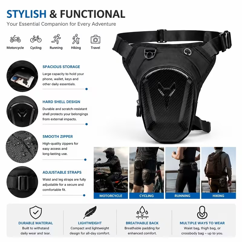 オートバイレッグタンクバッグ防水ウエストパッククロスボディラ - Motorcycle Gear Wardrobe のレビューと価格