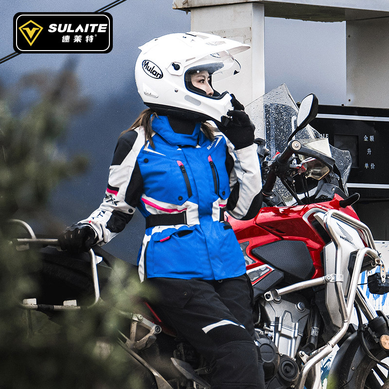 女性用オートバイライディングスーツ 冬用防水保護ギア ジャケ - Motorcycle Gear Jacket And Pants のレビューと価格